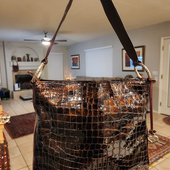 Brighton Patent Leather Croc Embossed Bag - Picture 3 of 16